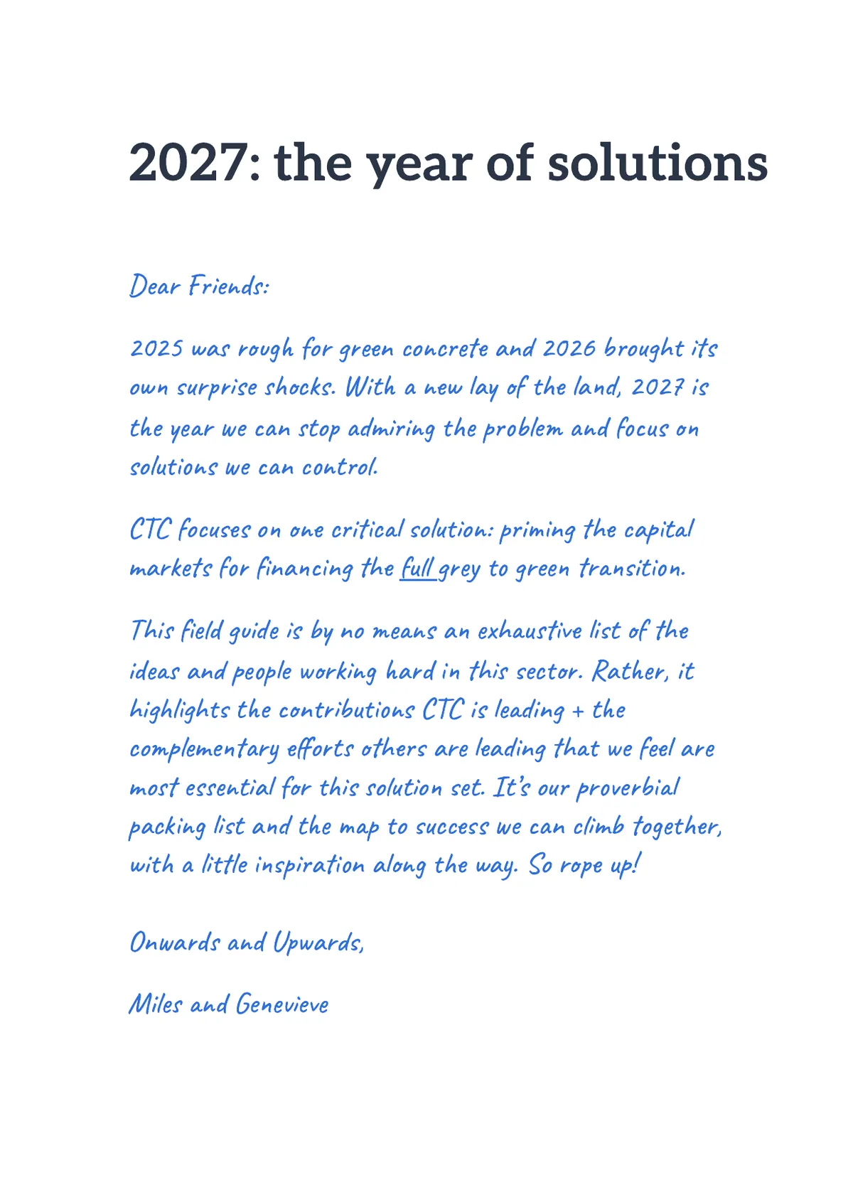 Page 2: 2027: the year of solutions