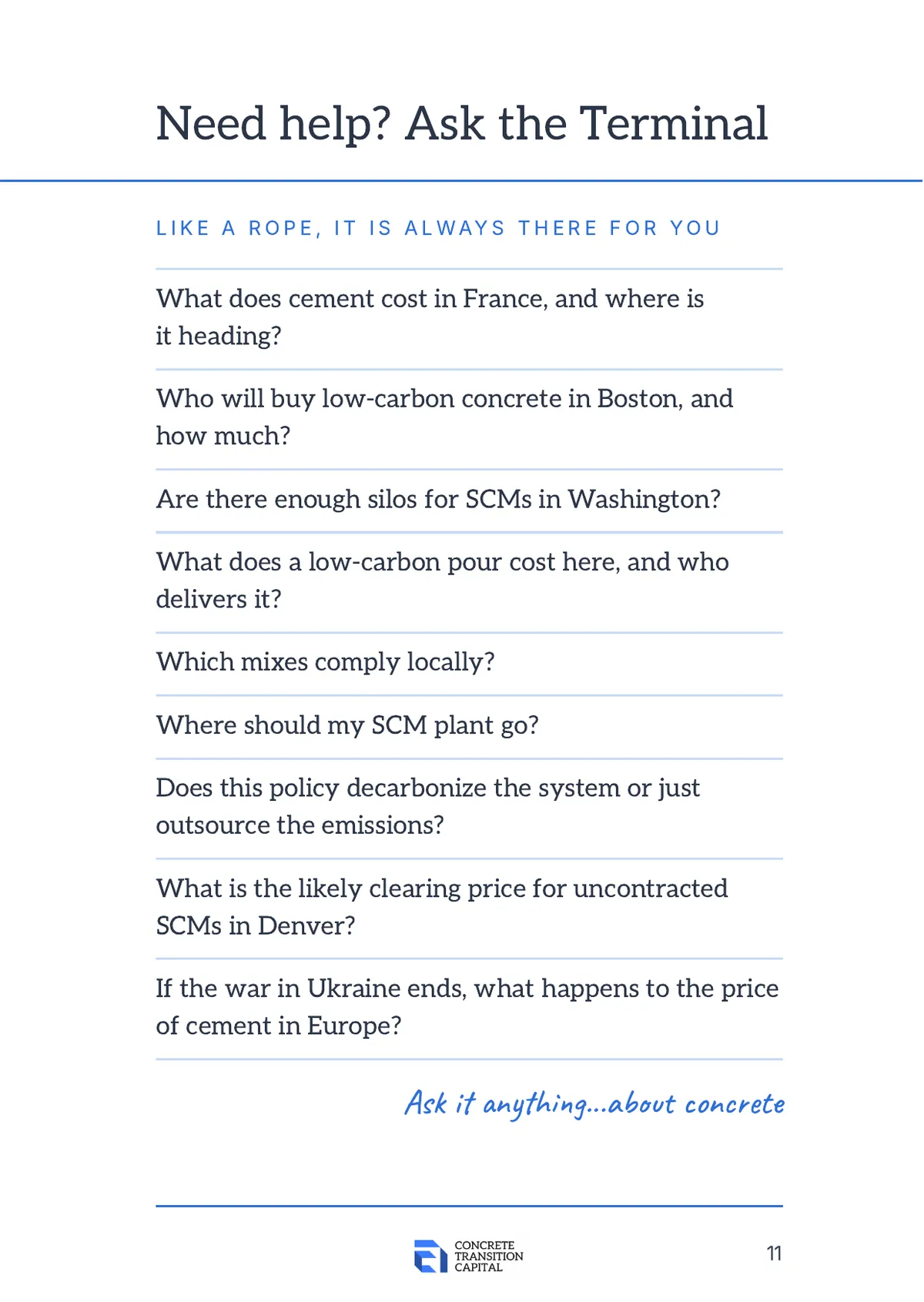 Page 11: Need help? Ask the Terminal