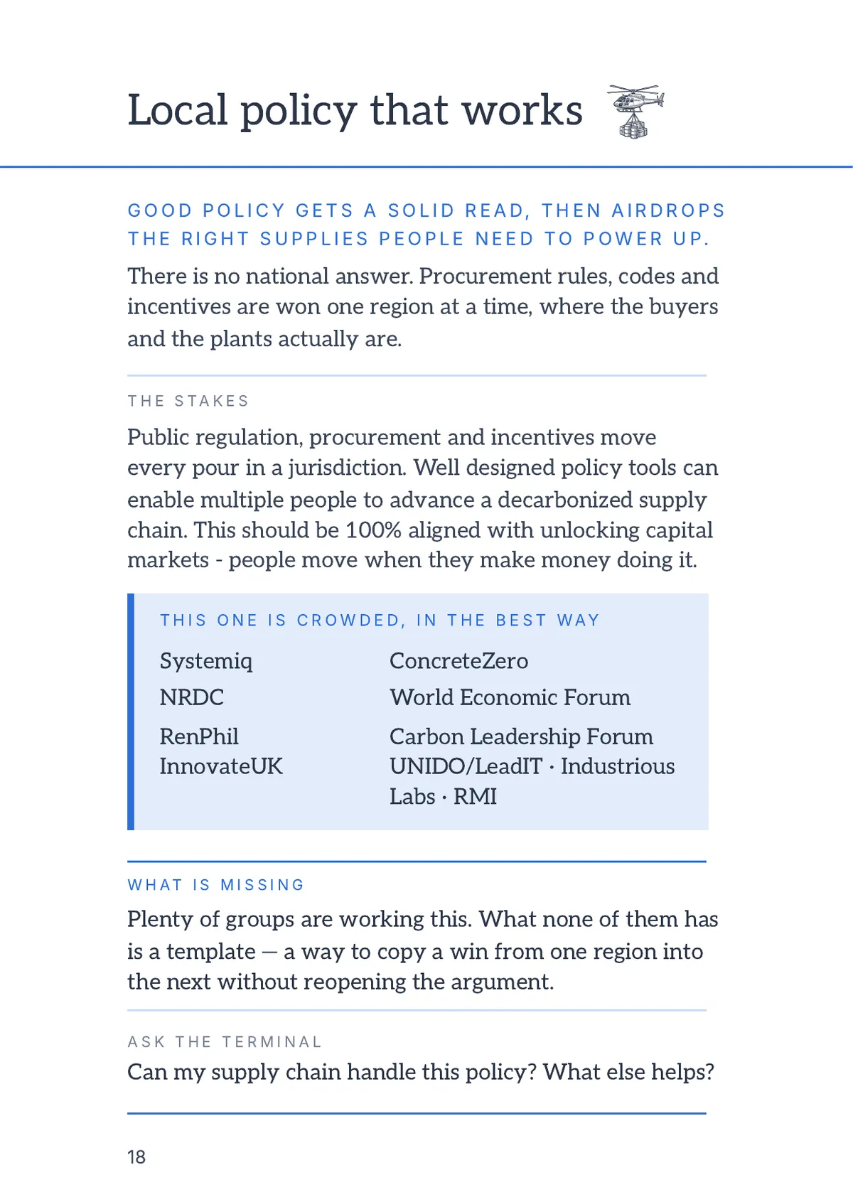 Page 18: Local policy that works